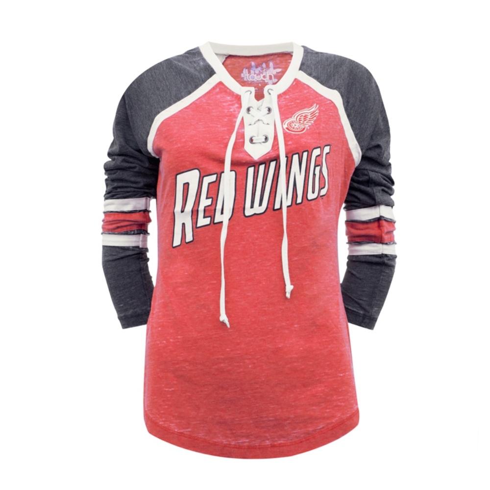 Detroit Red Wings Red Hat-Trick Hockey Jersey Long